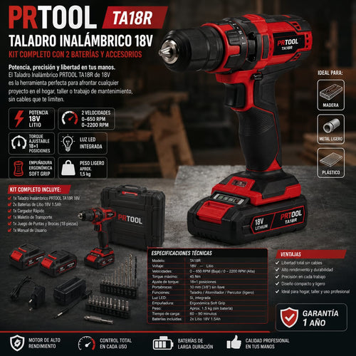 TALADRO INALAMBRICA 18V MANDRILL - PRECIO ESPECIAL DIA DEL PADRE